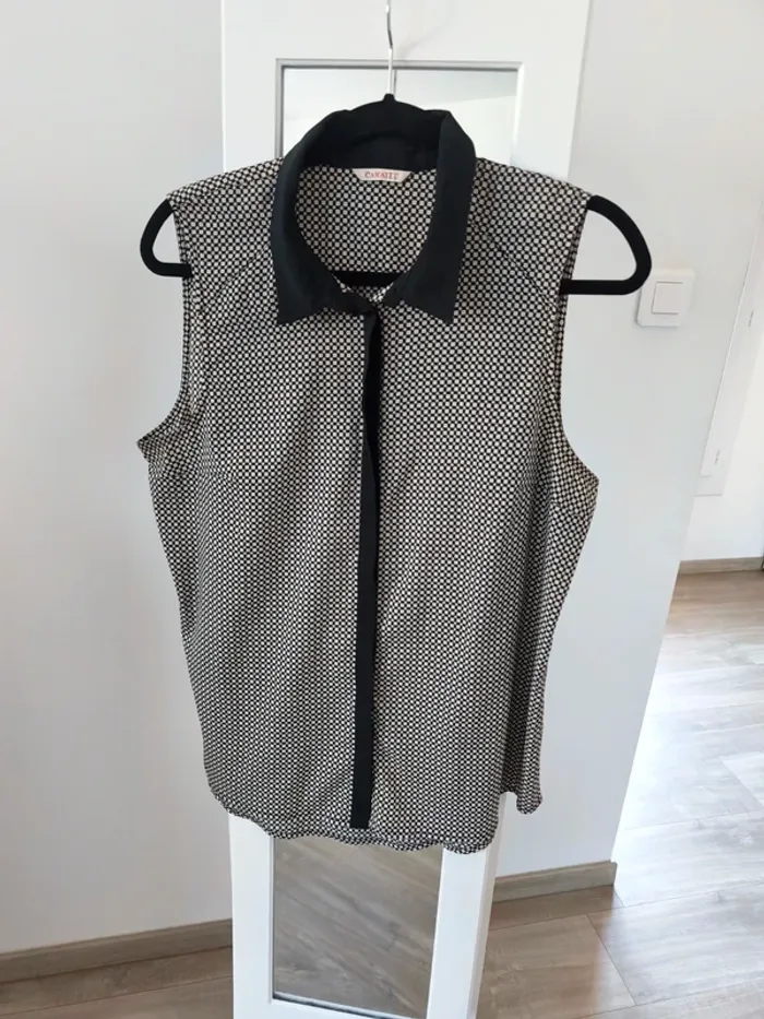 Chemise sans manche motifs géométriques style rétro - photo numéro 6