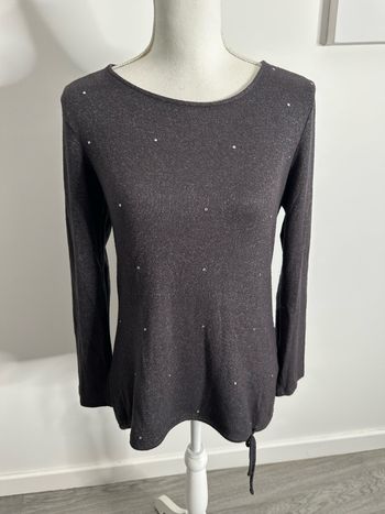 Blouse à strass grise et argentée Armand Thiery T38 M