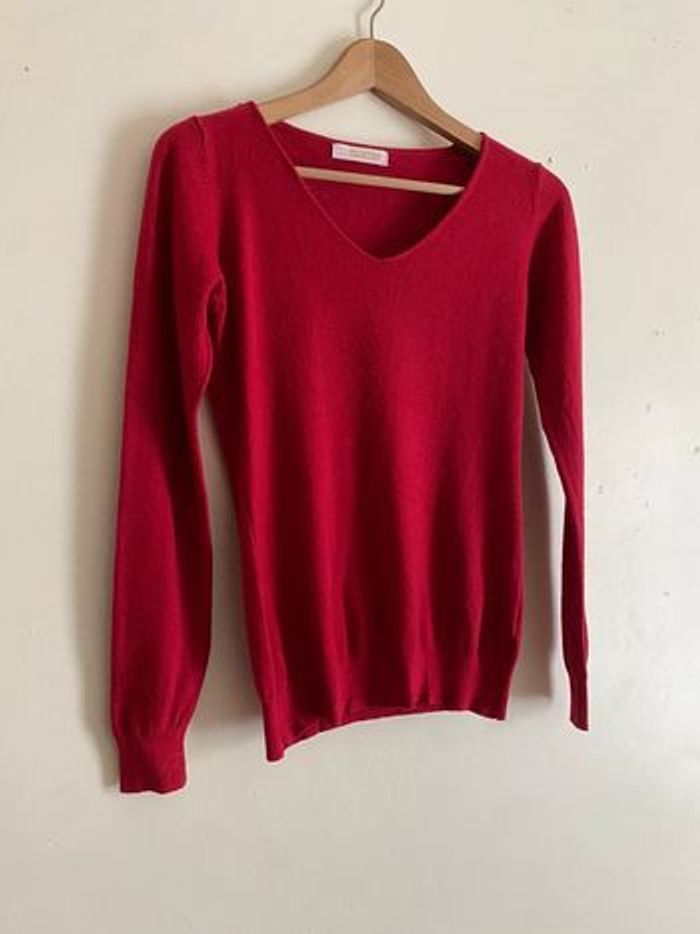 Pull col V rouge - photo numéro 3