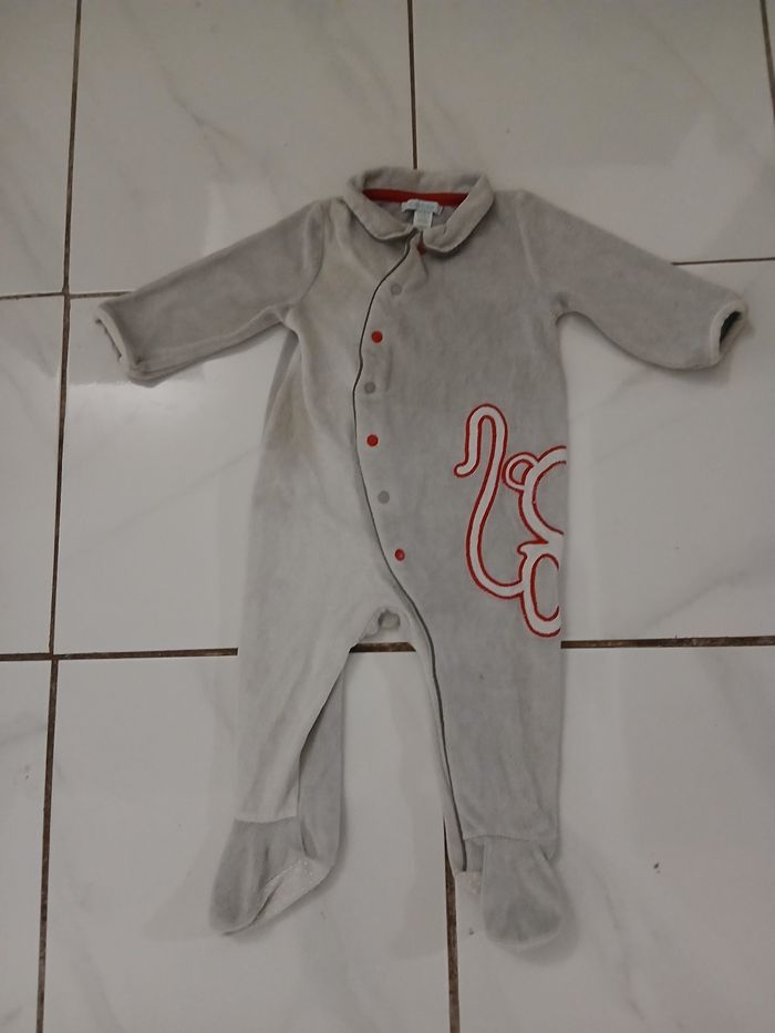 Pyjama 1 piece garcon en coton taille 12 mois marque obabi - photo numéro 5
