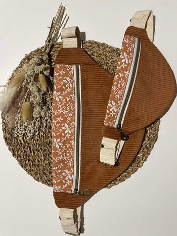 Lot de 2 bananes Matchy-Matchy (Adulte-enfant) en velours côtelé marron