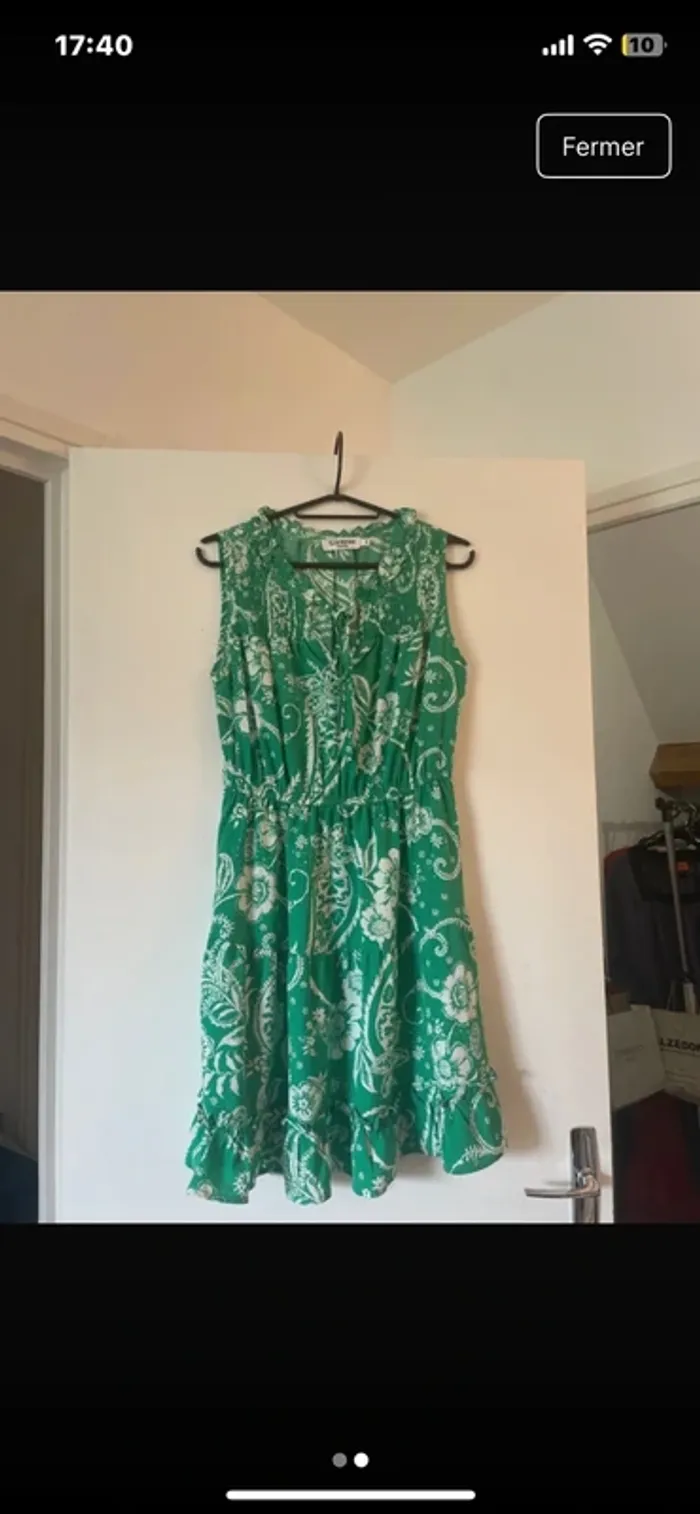 Robe verte et blanche - photo numéro 2