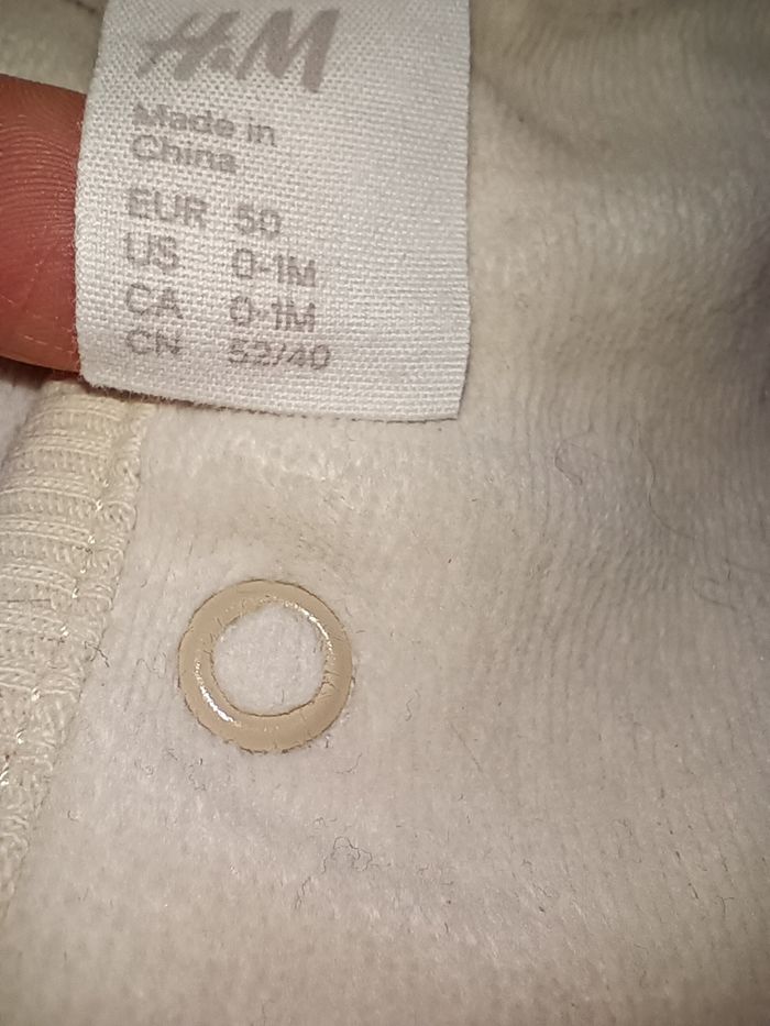 Gilet velours beige mixte, H&M, taille Naissance - photo numéro 4