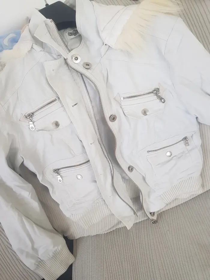 Manteau blanc "Rock You" Femme Taille L - photo numéro 2