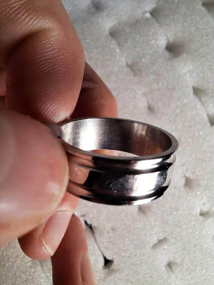 Bague acier inoxydable argentée