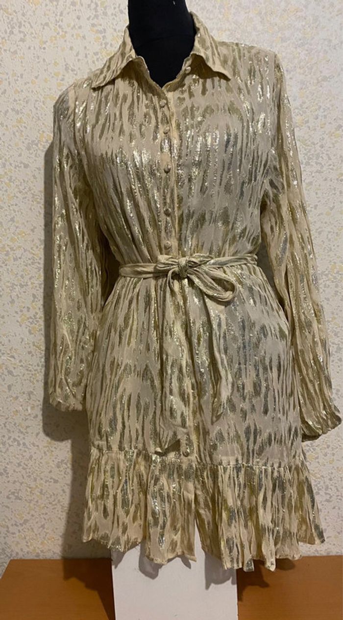 Robe les impatientes Sandra lurex doré 40