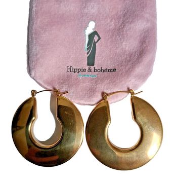 boucles d'oreilles Dorées brillant de marque hippie & bohème by petits hauts