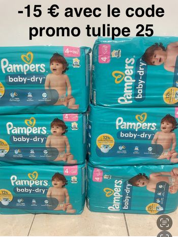 Six pack de couches Pampers taille 4