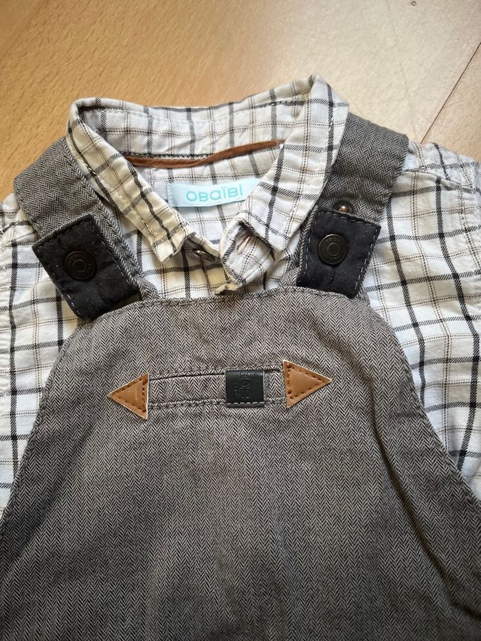 Ensemble salopette et chemise  obaibi - photo numéro 2