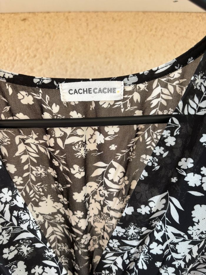 Robe Cache Cache noir et blanche fleurs - photo numéro 2