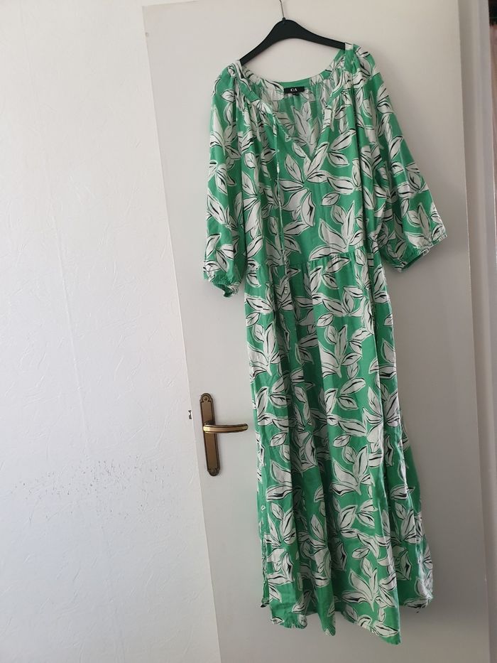 robe longue C&A t 56 coton lin