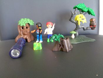 Enfants avec végétation et lampe torche - summer fun - playmobil 6891