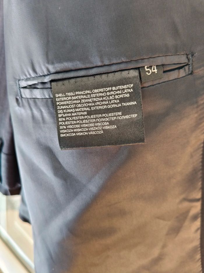 Costume droit 2 boutons canda bleu nuit fines rayures - photo numéro 3