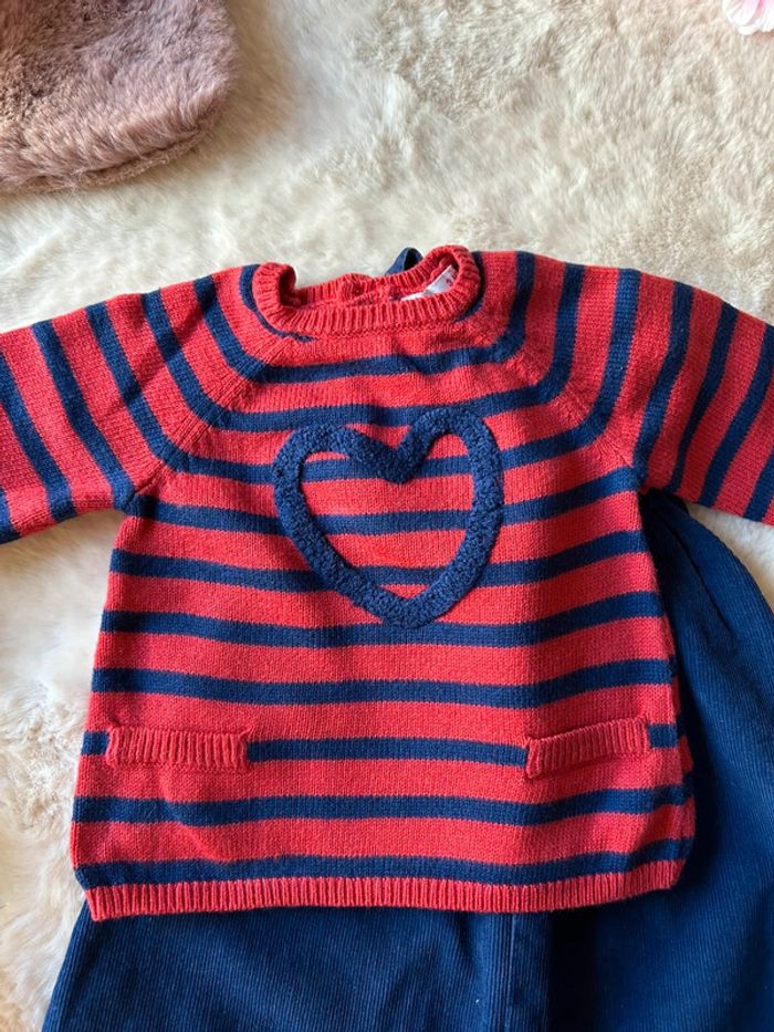 Salopette velour/ pull DPAM 3 mois - photo numéro 6