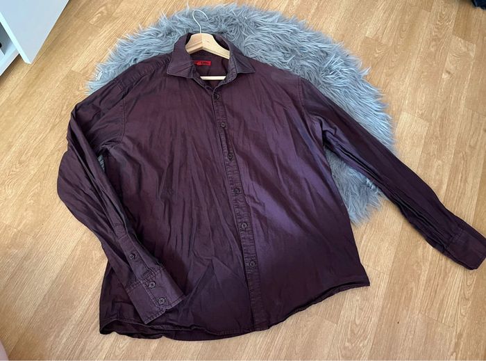 Chemise unie bordeau taille 44