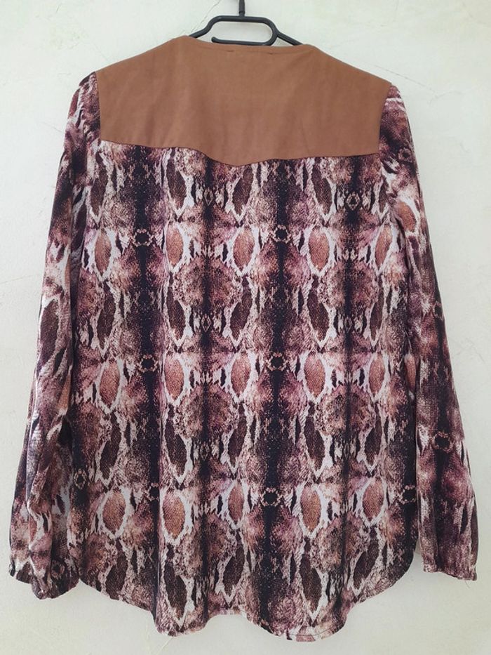 Chemise ton violet beige - photo numéro 2