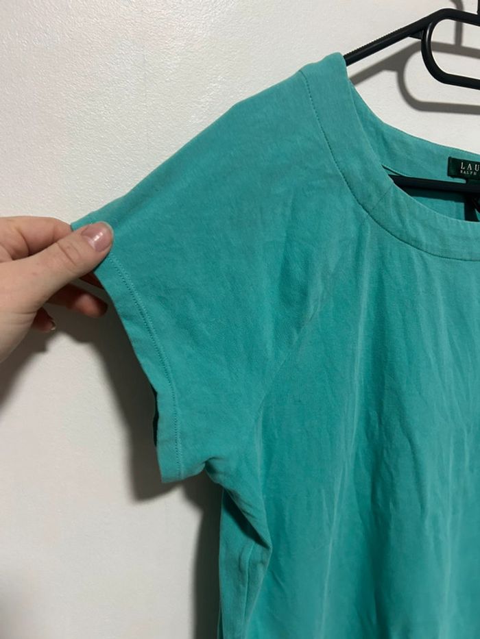 Jolie blouse vert/bleu manches courtes • Ralph Lauren • Taille XL - photo numéro 6