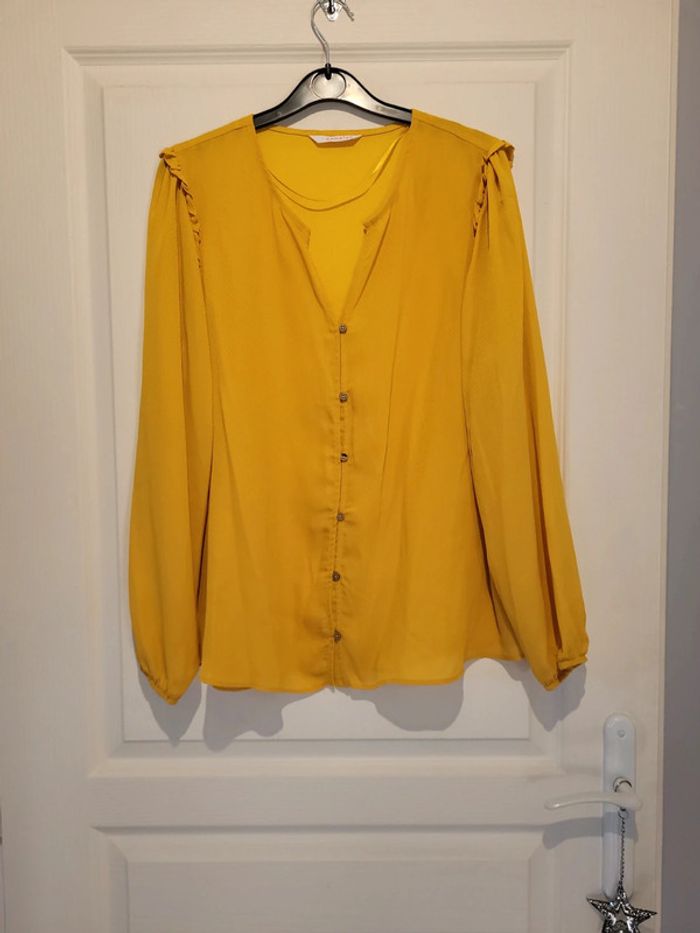 Blouse manches longues jaune Camaieu