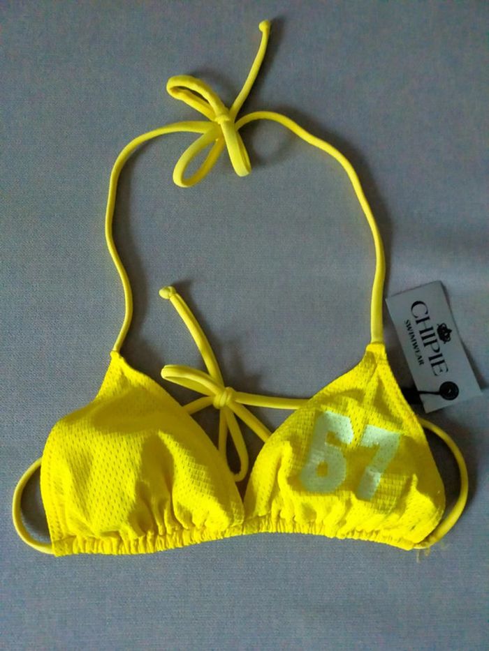 Haut de bikini jaune fluo – Chipie – Taille XS - photo numéro 9