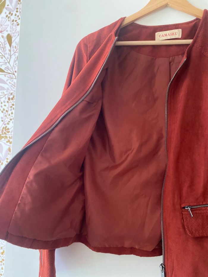 Perfecto effet daim rouge foncé - photo numéro 4