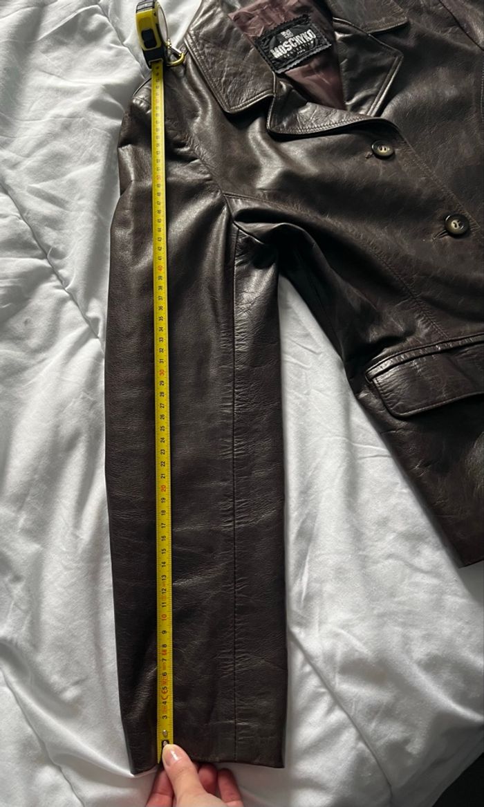Veste courte cuir marron - photo numéro 7