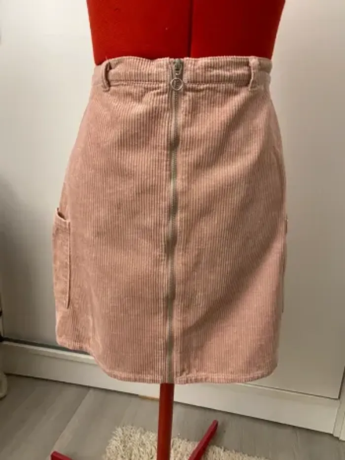 Jupe velours côtelé rose Denim co