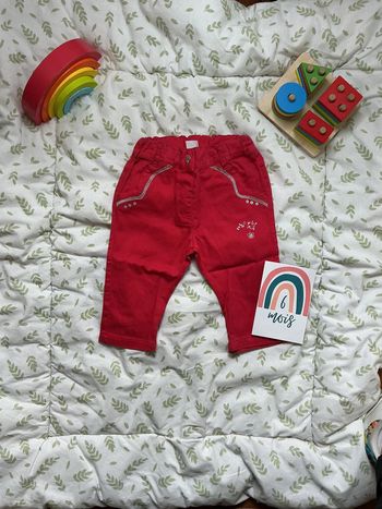 pantalon léger rose/rouge u tout petits taille réglable 6 mois
