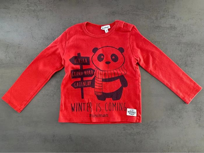 T-shirt longues manches rouge Miniman