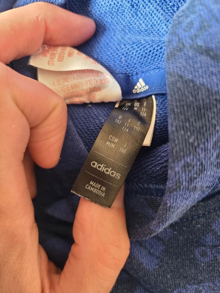 Sweat à capuche Adidas mixte 12 ans - photo numéro 5