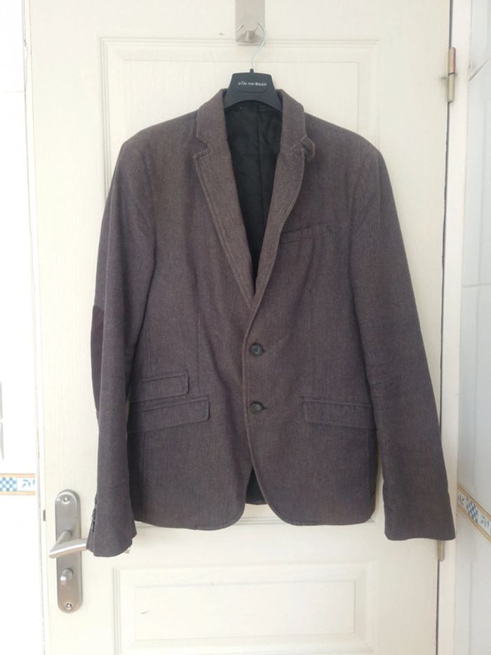 Veste blazer gris homme 100% coton celio taille S/36 - photo numéro 2