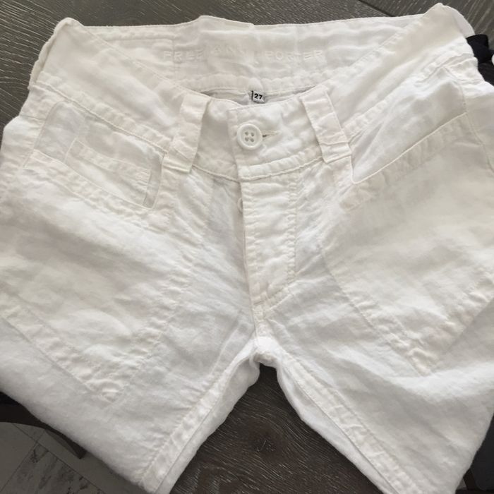 Pantalon t27 blanc lin été - photo numéro 3