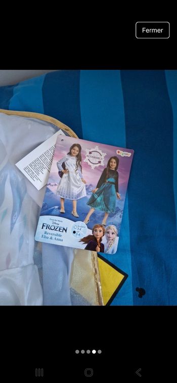 Déguisement 2 en 1 la reines des neiges 5/6 ans