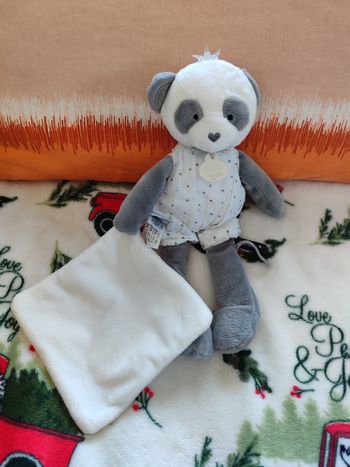 Doudou panda mouchoir doudou et cie
