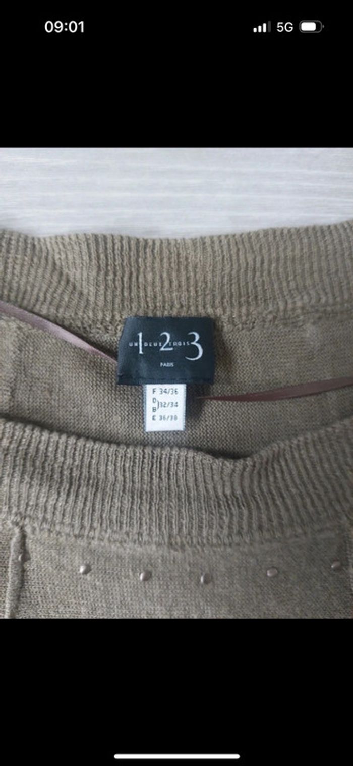 Tee-shirt large 100% lin 123 Paris taille 34 / 36 - photo numéro 3