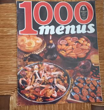 revue 1000 Menus n°6 de 1970 menu recette Poissons crustacés Paëlla épices