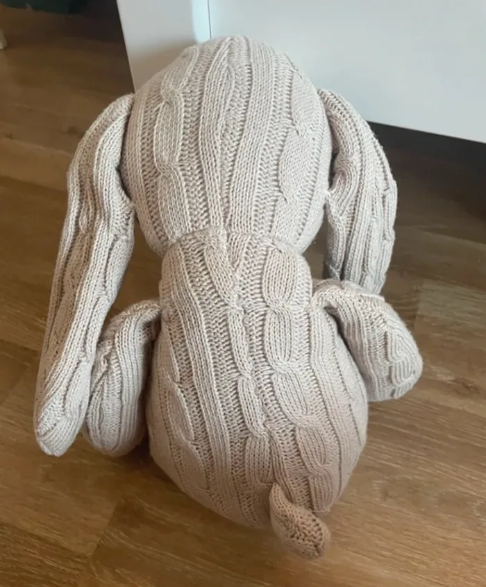 Peluche lapin coton et lin J-line - photo numéro 3