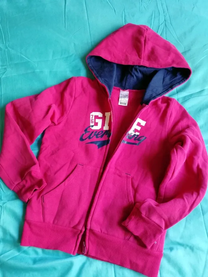 Veste zippée de sport rose fille