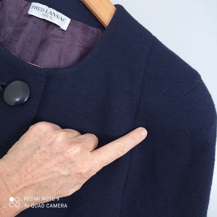 Manteau bleu marine en laine t38/40 - photo numéro 4