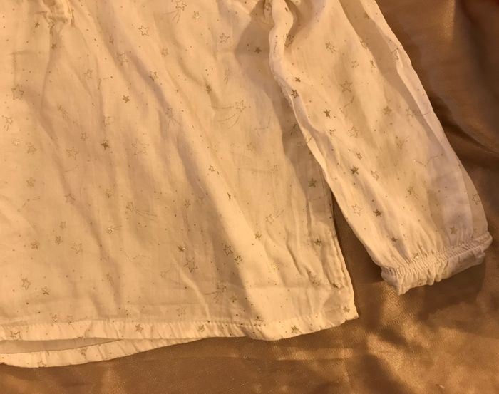 Blouse fille beige à motifs doré TAO taille 23 mois - photo numéro 9