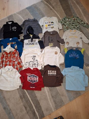Lot pulls chemises 12 mois