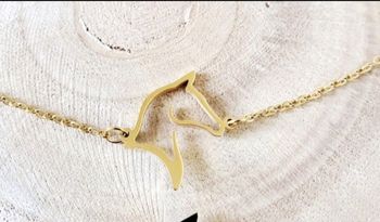 Bracelet chaine cheval acier or