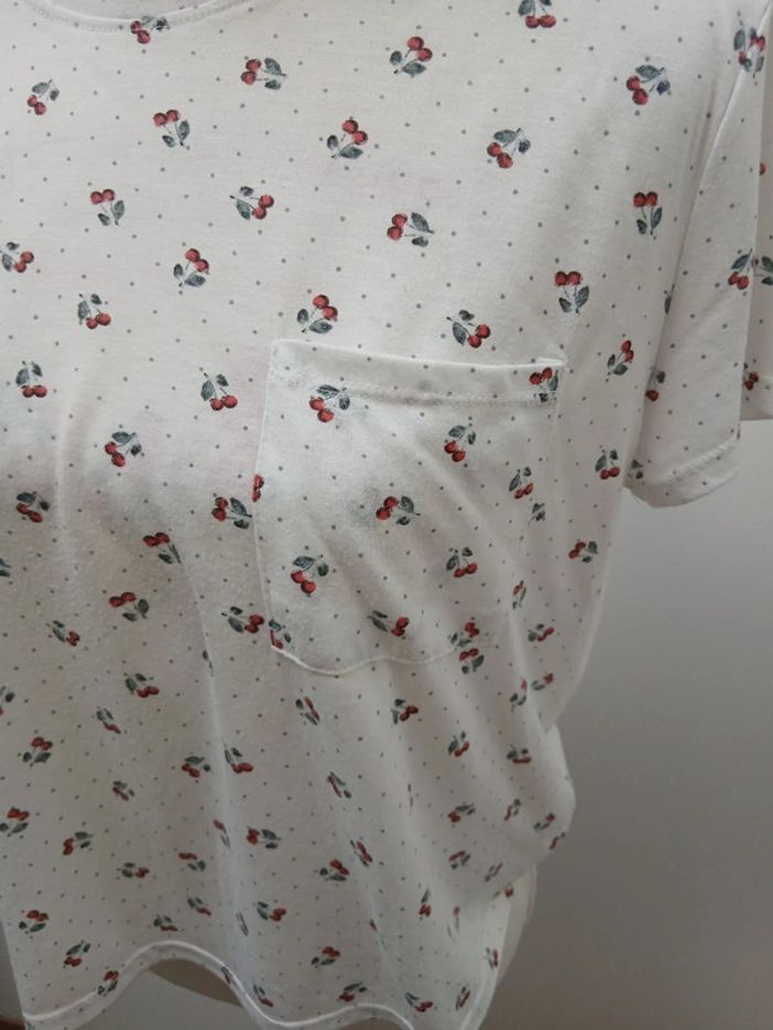 Tee-shirt blanc avec petites cerise taille XL Ardene - photo numéro 3