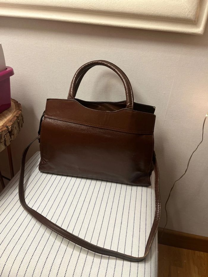 Sac à main à bandoulière Marron - photo numéro 4