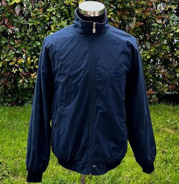 Manteau/veste coupe vent vintage doublée en polaire, bleu marine Lotto pour homme, taille L