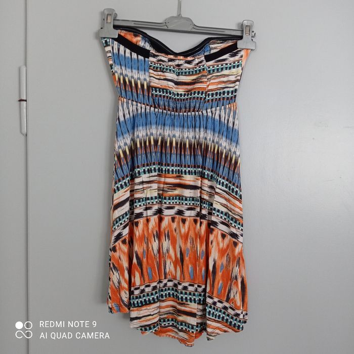 Robe bustier orange à motifs t38 Bershka - photo numéro 7
