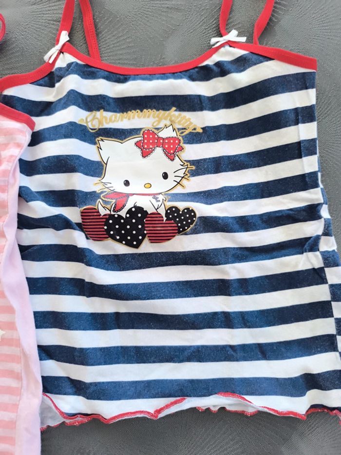 Lot de 4 débardeurs maillots de corps sans manches et 2 shorty 6-8 ans hello kitty - photo numéro 6