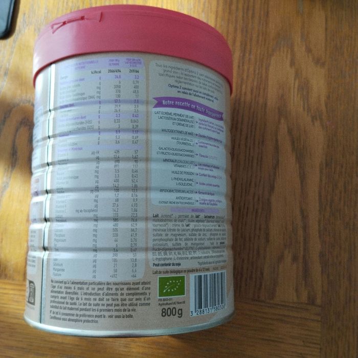 Lait babybio optima 2eme âge - photo numéro 2