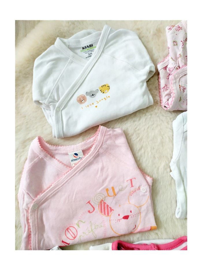 Lot de 7 bodys bébé fille 3 mois manches longues - photo numéro 2