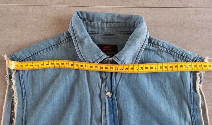 chemise jean sans manches - S - photo numéro 7