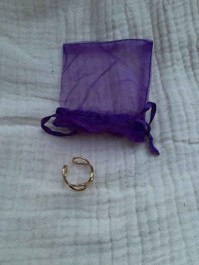 Bague dorée ajustable - photo numéro 2